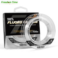 Freedom Time 100% Fluorocarbon ตัวนำวัสดุบริสุทธิ์เอ็นตกปลาทนต่อการขัดถูจมเร็วแทบมองไม่เห็นสายเบ็ดตกปลา100M