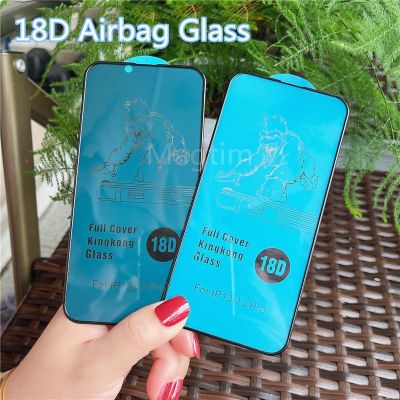 18D Airbag Screen Protector For iPhone 14 13 12 11 Pro Max Full Tempered Glass For iPhone XS MAX XR 7 8 6 Plus Protective Film
