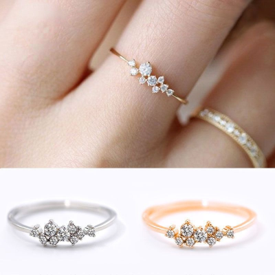 เครื่องประดับน่ารักสำหรับผู้หญิงแหวนเรียบง่ายสไตล์เกาหลีสำหรับนิ้วชี้ที่สวยงาม