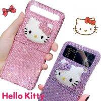 Nancy Electron】เคสโทรศัพท์มือถือ Sanrio Hello Kitty แวววาวสำหรับ Samsung S22ultra เด็กผู้หญิงอนิเมะ S22 21 20 Zflip 3 4ฝาหลังป้องกัน