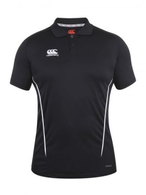 Mens Polo Shirt, Canterbury Polo Shirt, Black, Rugby, Golf, Team Wear, Authentic