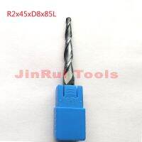 【❉HOT SALE❉】 jinlan7363036 1ชิ้น R2 * D8 * 45 * 85l * 2f Hrc55สารประกอบของธาตุคาร์บอนทังสเตนเรียวจมูกกลมมีดเครื่องตัดบด Cnc ดอกกัด