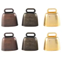 6 Pieces Cow Horse Sheep Grazing Small Brass Bells Cowbell Retro Bell for Grazing Copper(Green Bronze, Red Bronze, Gold)