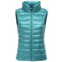 Packable Ultra-light Sleeveless Womens Winter Down Jacket White Duck Feather Warm Waistcoat Down Vest Outerwear Coats for Woman