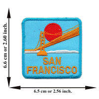 ตัดรีด ตัวรีดติดเสื้อ อาร์มปัก ติดเสื้อปัก ปักเสื้อ DIY ลาย SAN FRANCISCO  สีฟ้า มีบริการเก็บเงินปลายทาง