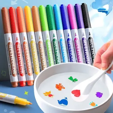 8/12 Colors Magical Water Floating Doodle Pens Water Painting Pen Kids  Drawing Early Education Magic Whiteboard Markers toys C1