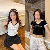 [พร้อมส่ง ส่งไว 24 ชม. ] ดำ-ขาว ? sᴘᴏʀᴛʏ ᴘᴏʟᴏ ᴄᴏʟʟᴇᴄᴛɪᴏɴ ? Polo Crop รุ่นใหม่ทรงยอดฮิต!  เพิ่มดีเทลตัดขอบแถบสี เนื้อผ้าหนานุ่ม ทรงสวย