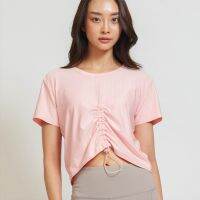 Calypso Front Lace T-Shirt (Pink/Black) เสื้อคลุมออกกำลังกาย เสื้อครอป ชุดออกกำลังกาย