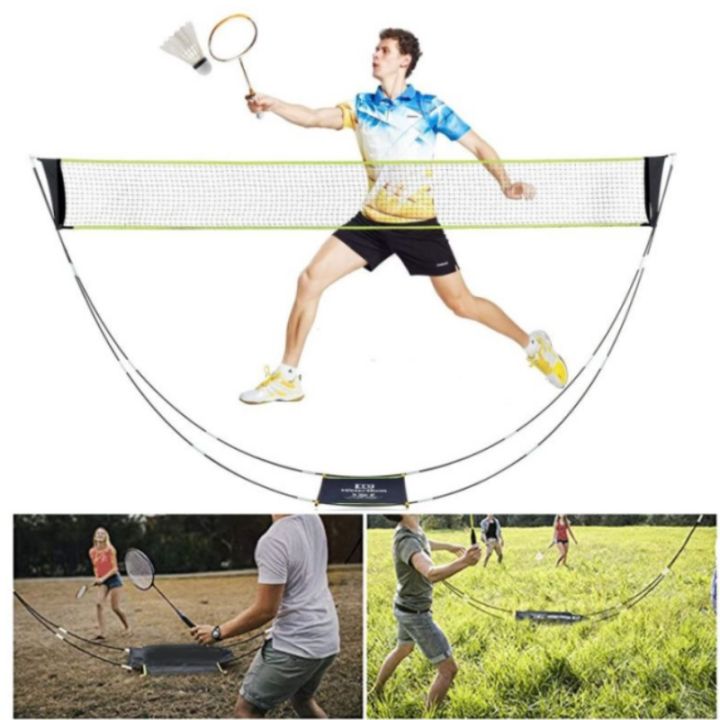 Portable Badminton Net with Stand Carry Bag Folding Volleyball Tennis