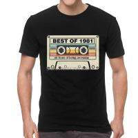 Retro Awesome 1981 Cassette T Shirt Men Short Sleeve 100% Cotton T-shirt 40th Birthday Gifts Tee Novelty Tshirt Gift Idea