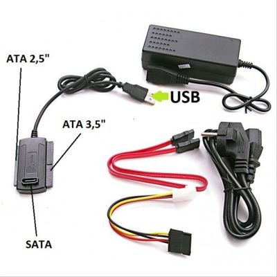 USB 2.0 to SATA/IDE Cable with Power Adapter