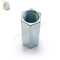 ✉▧ 5/2/1pcs M5 M6 M8 M10 M12 M14 M16 M18 M20 Rod Coupling Hex Nut steel Galvanized Long Hex Nut Connection Thread Nut