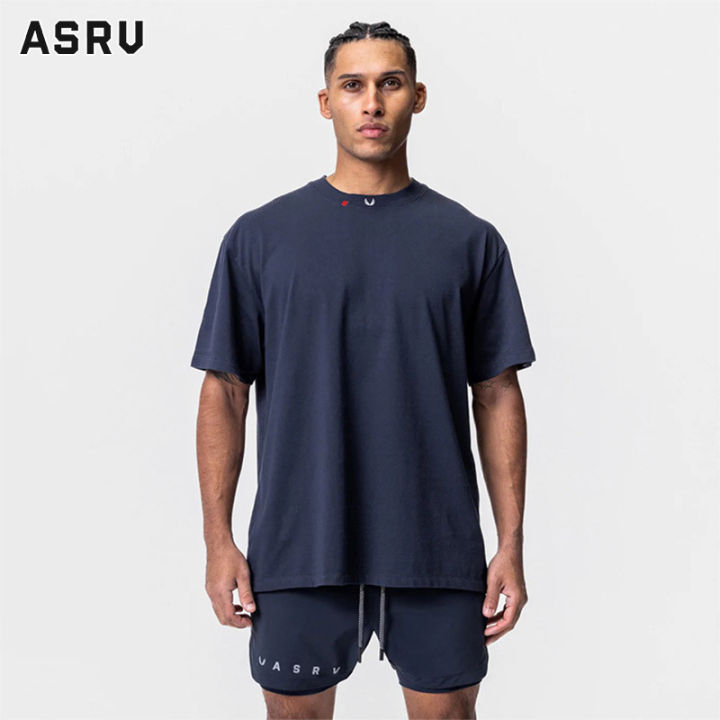 asrv-เสื้อยืดผู้ชาย-เสื้อผ้าผู้ชาย-t-shirt-for-men-เสื้อยืดผ้าฝ้ายผู้ชายย้อนยุคไฮสตรีทเสื้อแขนสั้นเสื้อเสื้อยืดลายปักหลวมแบรนด์เนมสำหรับฤดูร้อน