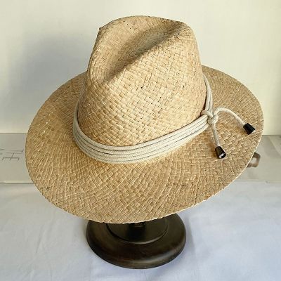 หมวกฟางใหม่2023แข็งปีกกว้างของผู้หญิงบิดสวยหมวกปานามาปีกกว้าง Kentucky Derby ชายหาดฤดูร้อนหมวกบังแดด Harley