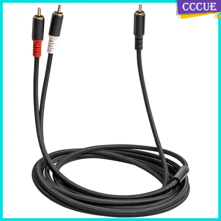 CCCUE RCA to 2RCA Subwoofer Cable Y Adapter Splitter for Headphone