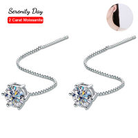 Serenity วัน S925ชุบเงิน Pt950 12CT Moissanite หูลวดต่างหูคลาสสิกหกกรงเล็บ D สี VVS1สตั๊ดเครื่องประดับ Fine