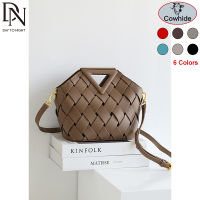 DN Womens Handbags Genuine Leather Top Handle Bags Intreccio Basket Design New Fashion Simplicity Luxury Bags Drawstring Clutch