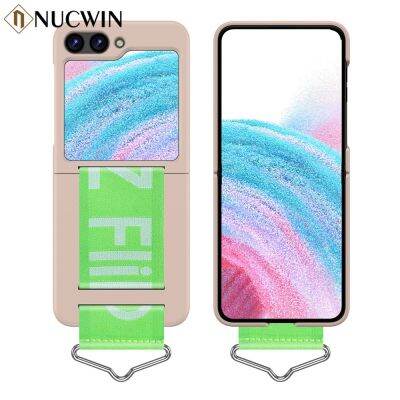 For Samsung Z Flip 5 Ultra Thin Ring Wristband Phone Case  For Galaxy Z Flip 3 4 5 z Flip 4 Flip 5 PC Shockproof Hard Back Cover Phone Cases