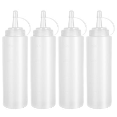 hot【DT】 4PCS/set Squeeze Condiment Bottles With Cap Lid Salad Sauce Dispenser Boats Ketchup Cruet Storage