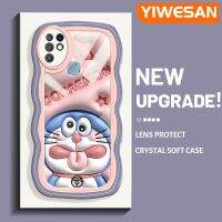 YIWESAN เคสสำหรับ Infinix Hot 10S NFC Hot 10T เคส X682C X682B ลายการ์ตูนดาวโดเรมอนสีชมพูขอบคลื่นกันกระแทกแบบใสนิ่มเคสมือถือโปร่งใสลายกล้องถ่ายรูปที่สร้างสรรค์เคสซิลิกาเจลฝาครอบป้องกัน