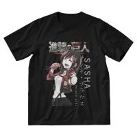 Sasha us Shingeki No Kyojin เสื้อยืดผู้ชายแขนสั้นผ้าฝ้าย100 เสื้อยืดอะนิเมะมังงะ At