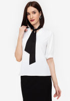 Zalora Work - Strap Collar Blouse