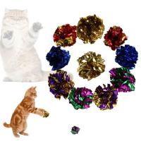 【Big-promotion】 PETS MART mall 12Pcs ของเล่นแมว Mylar Balls Ring Paper Shiny Interactive Crinkly Balls Pet Toy Product For Cat Playing