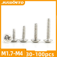 Juidinto 30-100pcs PWB CROSS รอบหัวเครื่องซักผ้า self-Tapping สกรู M1.7 M2 M2.3 M2.6 M3 M4 Phillips สกรูเหล็กคาร์บอน