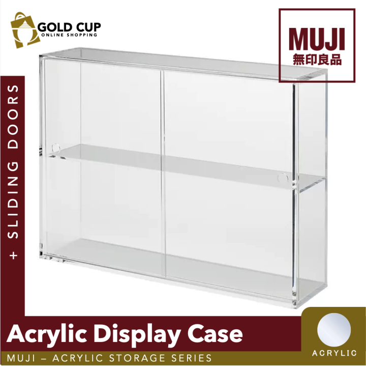 MUJI Acrylic Display Case with Sliding Doors W33.6 x D8.4 x H24.4cm