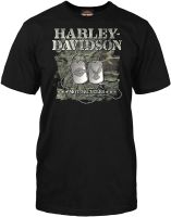 Harleydavidson Military Mens Graphic Tshirt Overseas Tour Dog Tags