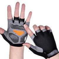 hotx【DT】 Anti-shock Gloves Cycling Anti-slip Anti-sweat Men Half Breathable Accessories