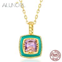 ALLNOEL 925 Sterling Silver Necklace For Women Natural Amethyst Gem Diamond Real Gold Engagement Wedding Fine Jewelry 2023 New