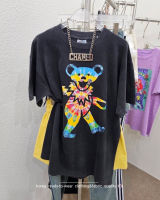 เสื้อยืดCrazy bear vintage ทรง oversize ผ้าฟอกนิ่ม สไตล์ vintage