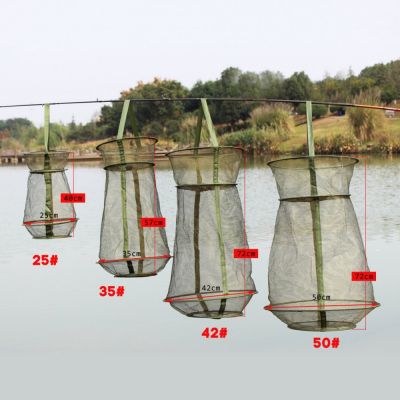 Souilang 3 Layer Portable Fishing Net 4 Size 25cm 35cm 42cm 50cm Round Folding Mesh Cheap Fishing Net Bersih