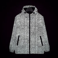 Men New Autumn night Leopard reflective Hooded Jacket hip hop Windbreaker Streetwear Waterproof zip pocket Coat bomber jacket