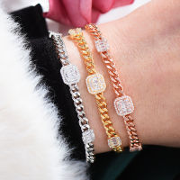 GODKI New HIPHOP Iced out Cuban Links STACK BRACELET Jewelry For Women Wedding Party Cubic Zircon aretes de mujer modernos