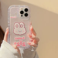 Apple เคสโทรศัพท์มือถือ iPhone 14/13/12/11/X/x/xr น้อยน่ารักลายกระต่ายสีขาว14 Plus เคสโทรศัพท์มือถือซิลิโคน13 Pro Max เคสป้องกันเคสมือถืออย่างใสง่าย12 Mini ล้อมรอบด้วยเต็มรูปแบบป้องกันการตกเคสนิ่ม