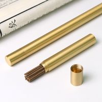 5g/10g Copper Incense Stick Tube Modern Portable Incense Holder Small Metal Incense Storage Box Case Organizer