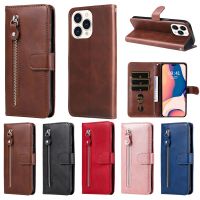 Luxury Zipper Card Wallet Phone Case For iphone 14 13 12 Mini 11 Pro XS Max XR X 8 7 Plus SE 2 3 Magnetic Flip Leather Cover