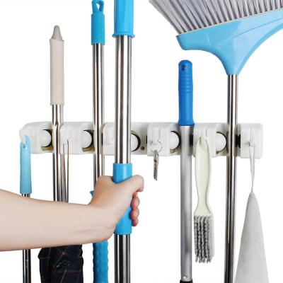 broom and mop holder wall mounted Storage cleaning Tools Commercial Rack closet organizer tool hanger for Garden