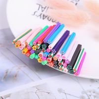 ELEGANT 50Pcs DIY Fruit/Flower/Heart Sticks Rods Slices Polymer Clay DIY Charm Nails Tools Manicure Nail Art Decorations