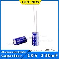 ☞ 10pcs 10V 330UF 6x11mm Low ESR Aluminum Electrolytic Capacitors 330uf 10V High Frequency Low Resistance Electrolytic Capacitors