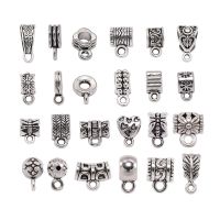 20pcs Antique Silver Bail Tube Beads Spacer Bead Pendant Clips Pendants Clasps Connectors For Bracelet Necklace Jewelry Making