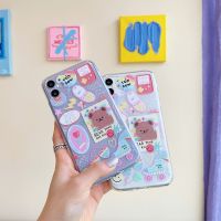 tpu case iphone เคสลายหมี เคสไอโฟน เคสหลังใสใส่รูป เคสสไตล์เกาหลี