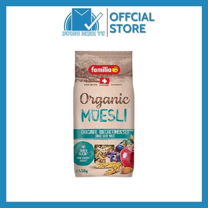 Ngũ cốc sạch hỗn hợp các loại hạt Familia Organic Swiss Bircher Muesli