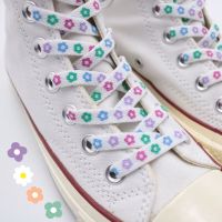 [Fashion goods060]1คู่ Little Daisies ShoelacesPrinting แฟชั่นผู้หญิงผู้ชายรองเท้า Laces Legenes รองเท้า Laces