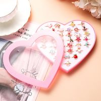 10Pcs Cute Sweet Kids Rings Fashion Princess Girls Children Finger Ring Jewelry Gift Adjustable Alloy Kawaii Bow Child Ring Storage Boxes