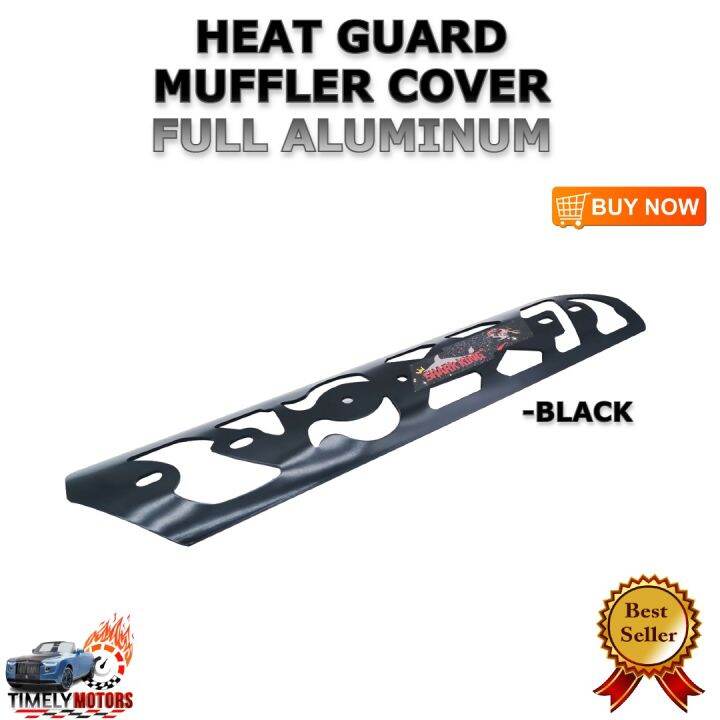 SUZUKI BURGMAN MOTORCYCLE HEAT GUARD / MUFFLER COVER BLACK ALLOY UNIVERSAL COD Lazada PH