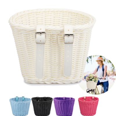 【hot】▦☽☋  Front Basket PE Rattan Wicker Adjustable Handwoven Carrier Durable Pannier Cycling Accessories