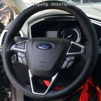 【CW】✢❇  Car Steering Cover Braid Leather Fusion Mondeo 2013 2014 Steering- Wrap Accessories